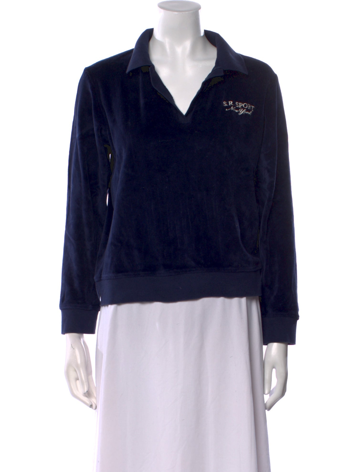 Sporty & Rich V-Neck Long Sleeve Sweatshirt