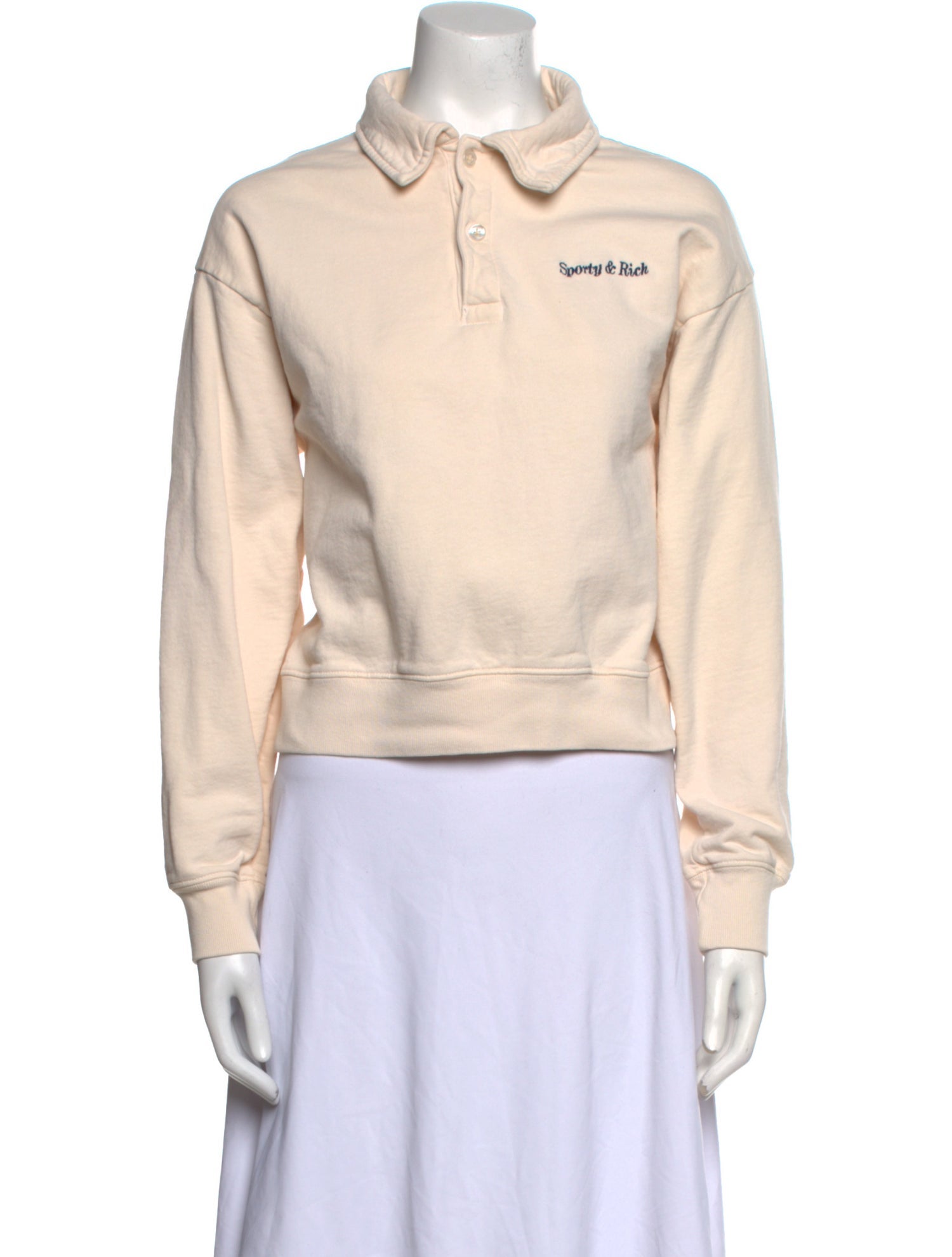 Sporty & Rich Mock Neck Long Sleeve Sweatshirt