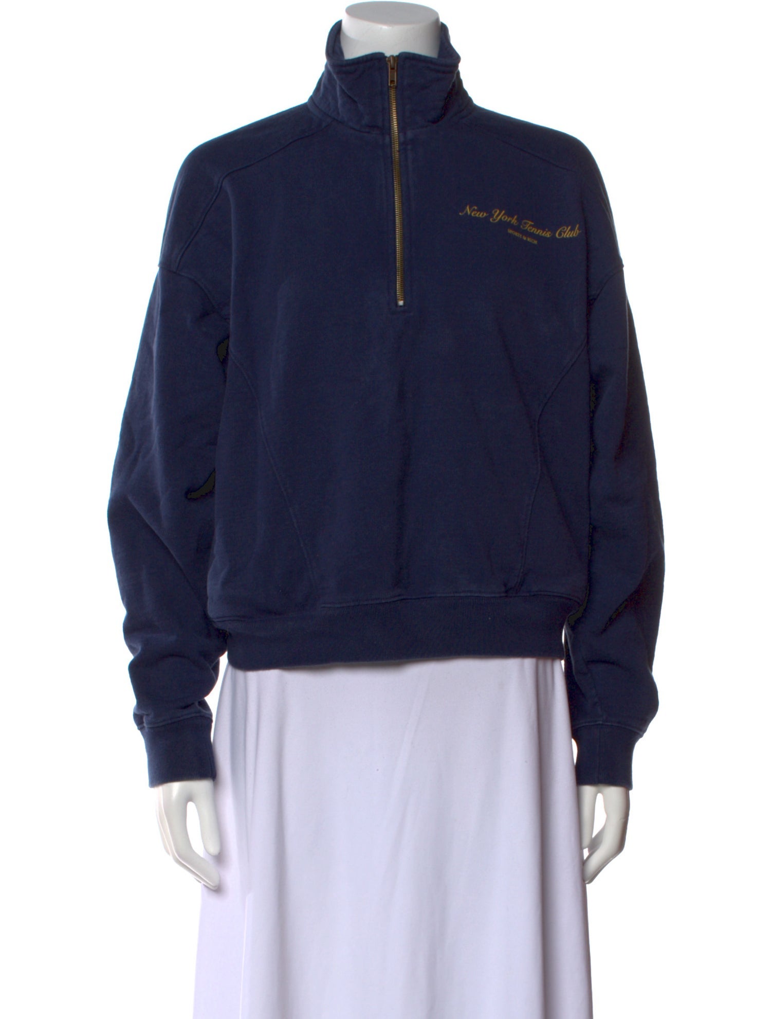 Sporty & Rich Mock Neck Long Sleeve Sweatshirt