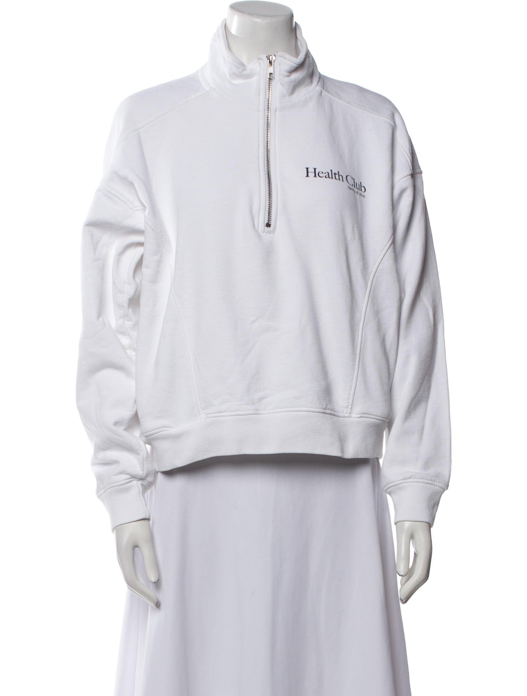 Sporty & Rich Mock Neck Long Sleeve Sweatshirt