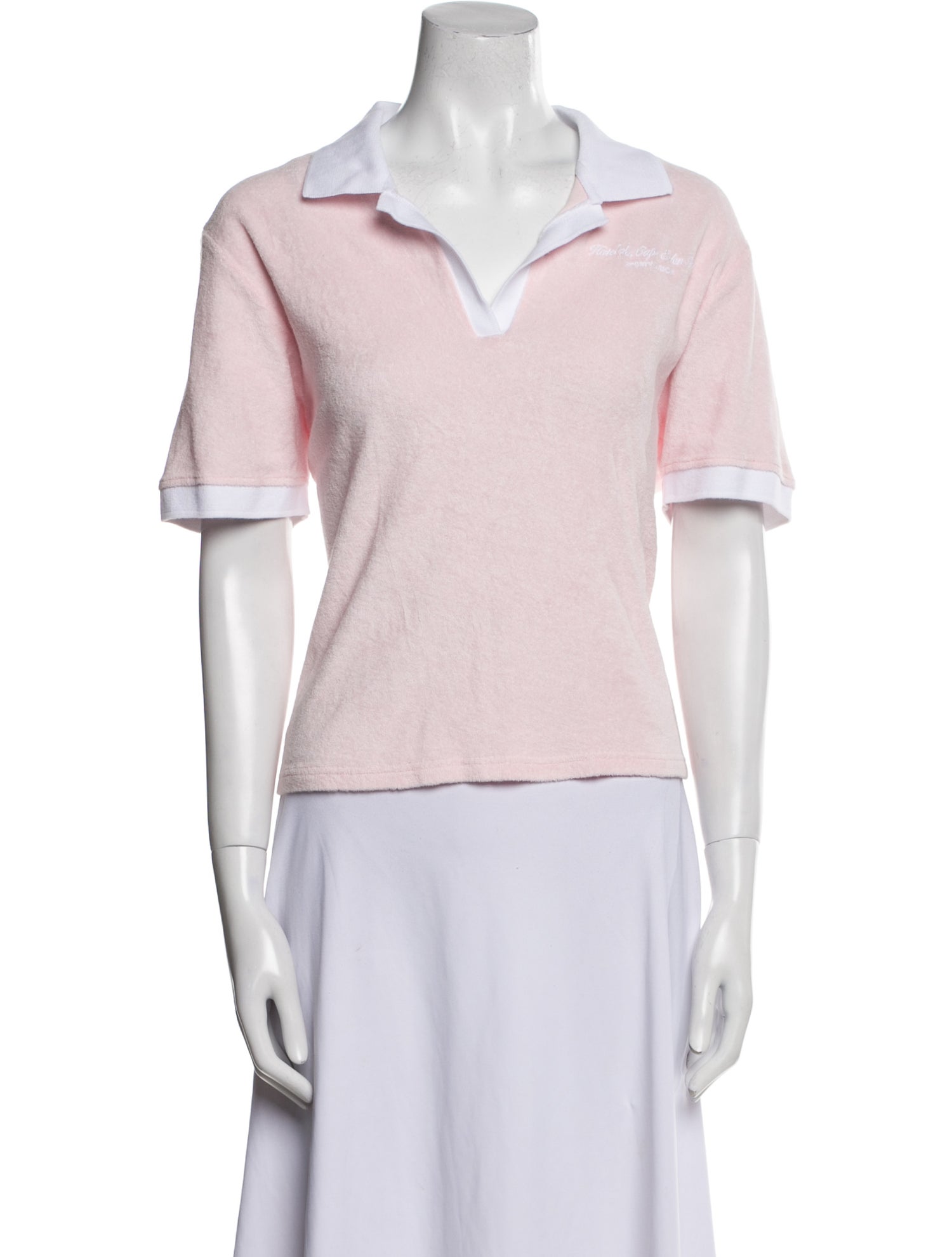 Sporty & Rich V-Neck Short Sleeve Polo