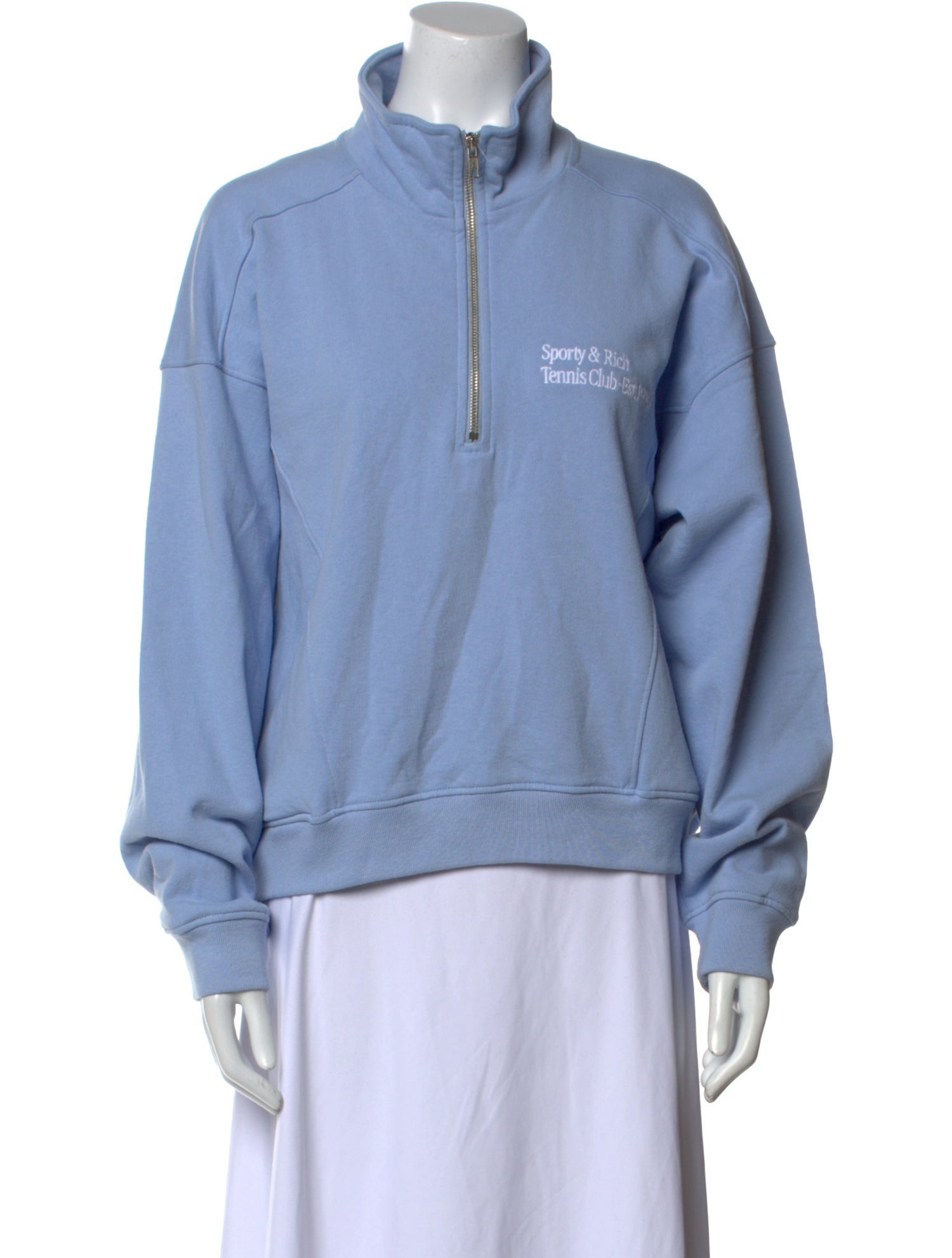 Sporty & Rich Mock Neck Long Sleeve Sweatshirt