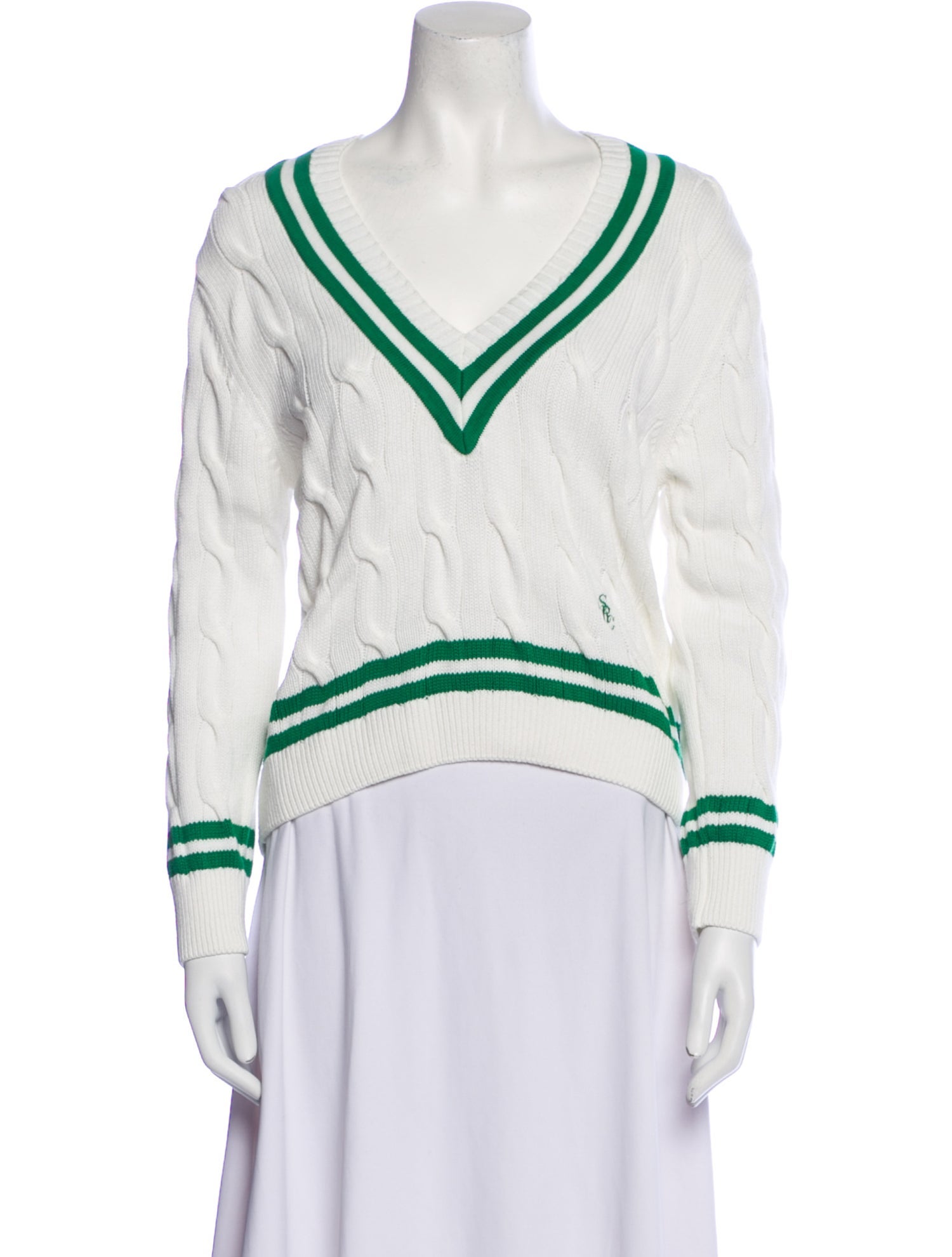 Sporty & Rich Striped V-Neck Sweater