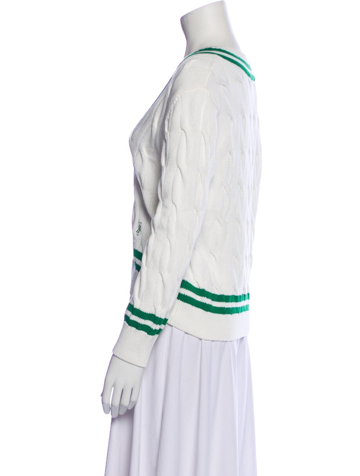 Sporty & Rich Striped V-Neck Sweater