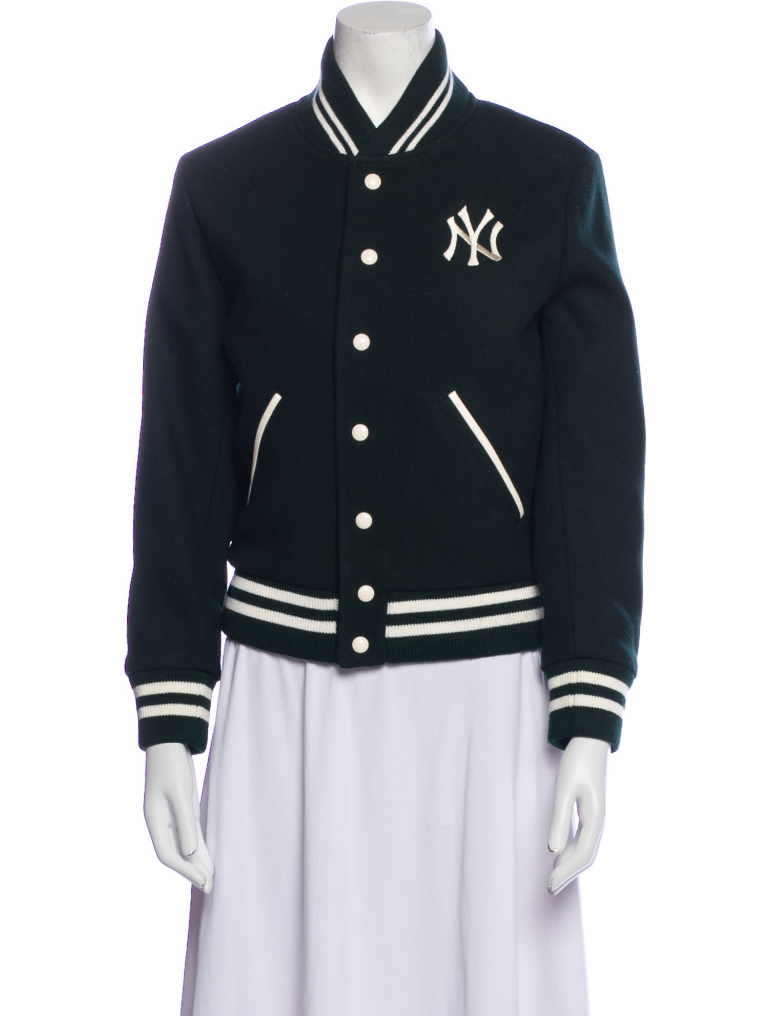 Sporty & Rich Wool Striped Bomber Jacket