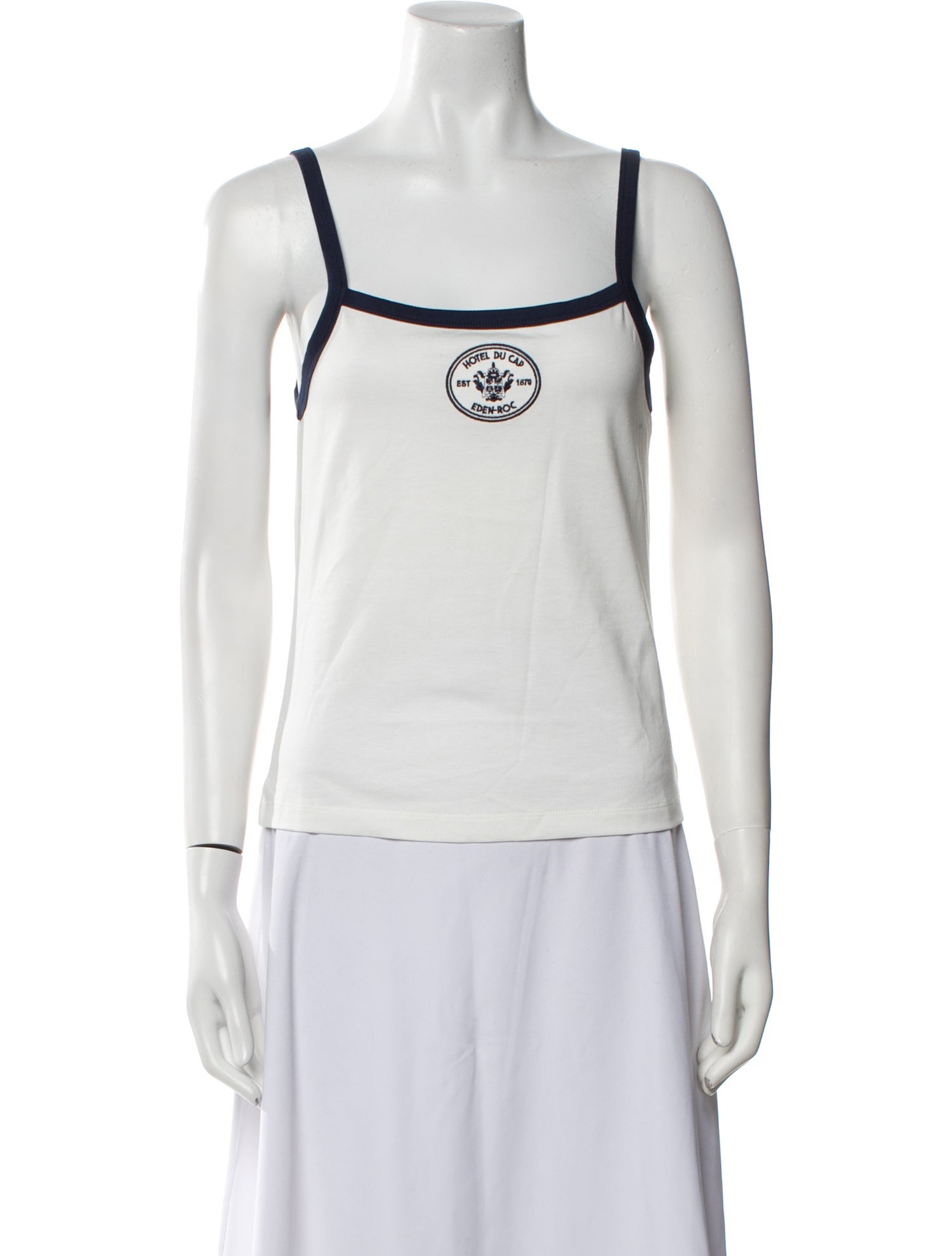 Sporty & Rich Square Neckline Sleeveless Top
