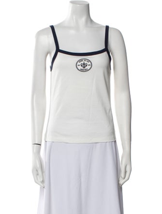 Sporty & Rich Square Neckline Sleeveless Top