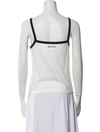 Sporty & Rich Square Neckline Sleeveless Top