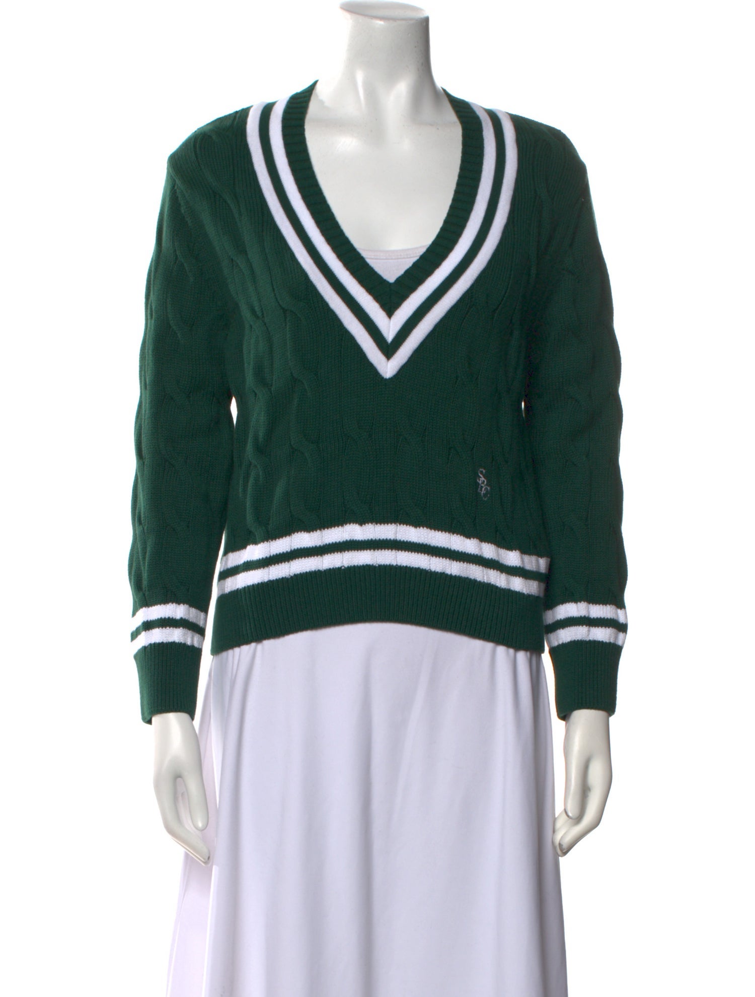 Sporty & Rich Striped V-Neck Sweater