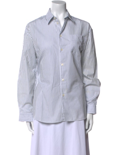 Sporty & Rich Striped Long Sleeve Button-Up Top