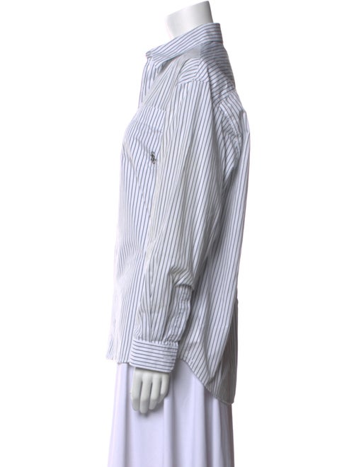 Sporty & Rich Striped Long Sleeve Button-Up Top