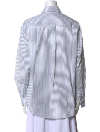 Sporty & Rich Striped Long Sleeve Button-Up Top