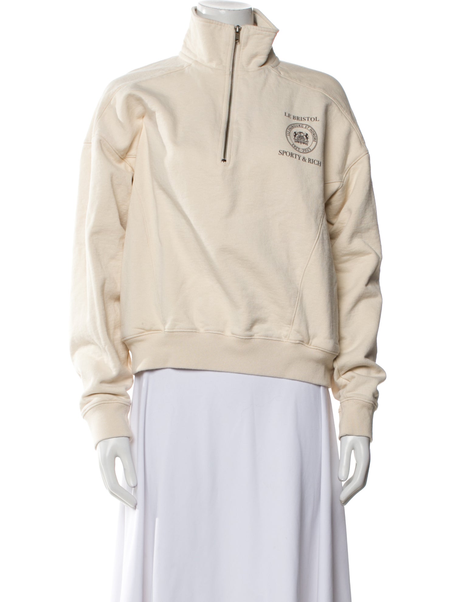 Sporty & Rich Mock Neck Long Sleeve Sweatshirt