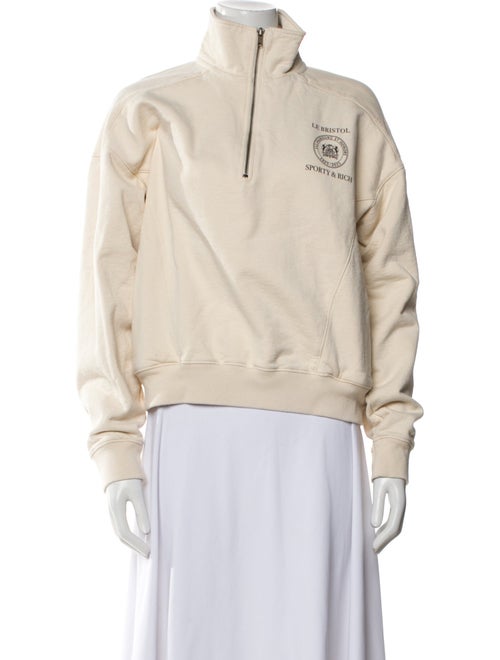 Sporty & Rich Mock Neck Long Sleeve Sweatshirt