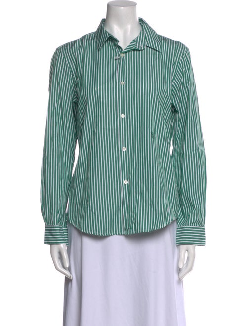 Sporty & Rich Striped Long Sleeve Button-Up Top