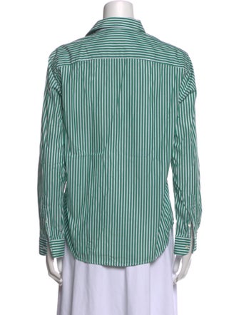 Sporty & Rich Striped Long Sleeve Button-Up Top