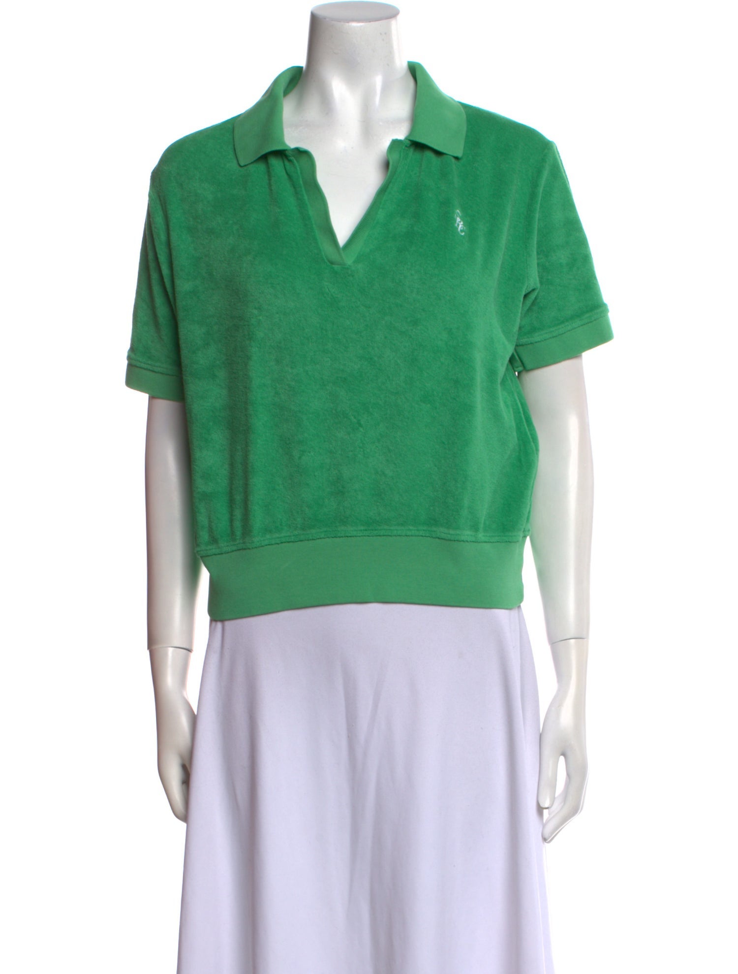 Sporty & Rich V-Neck Short Sleeve Polo