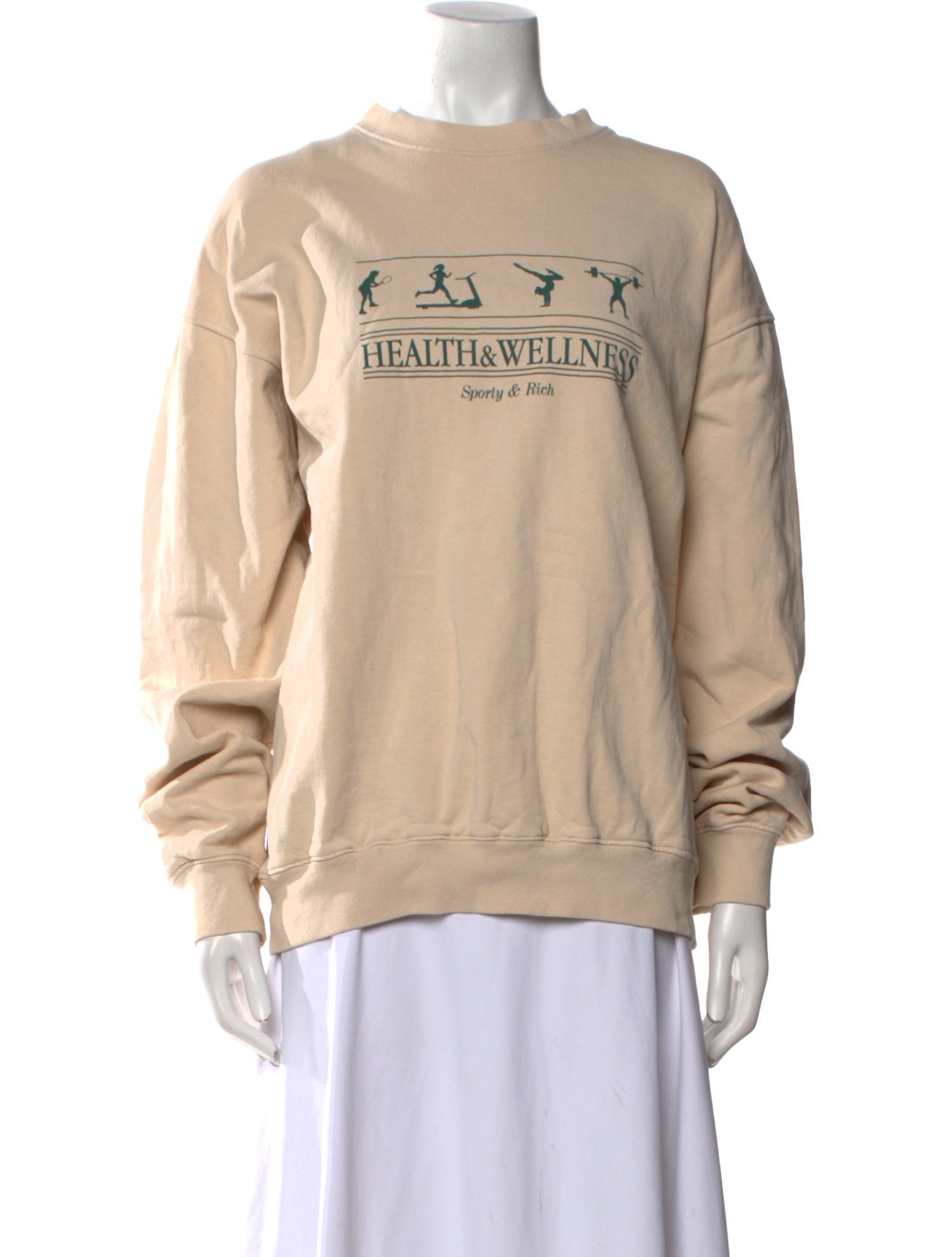 Sporty & Rich Graphic Print Crew Neck Sweatshirt