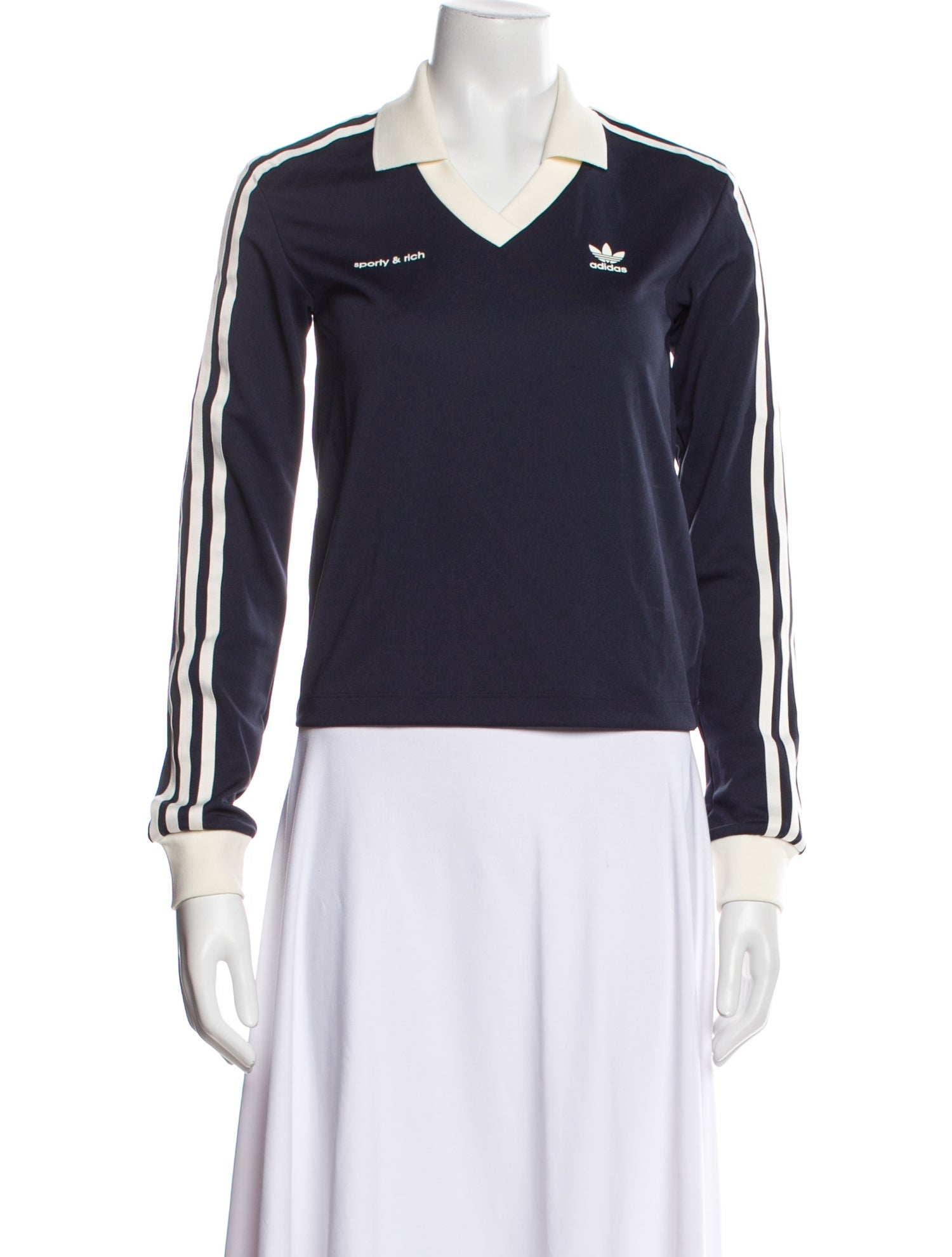 Sporty & Rich Graphic Print Long Sleeve Polo