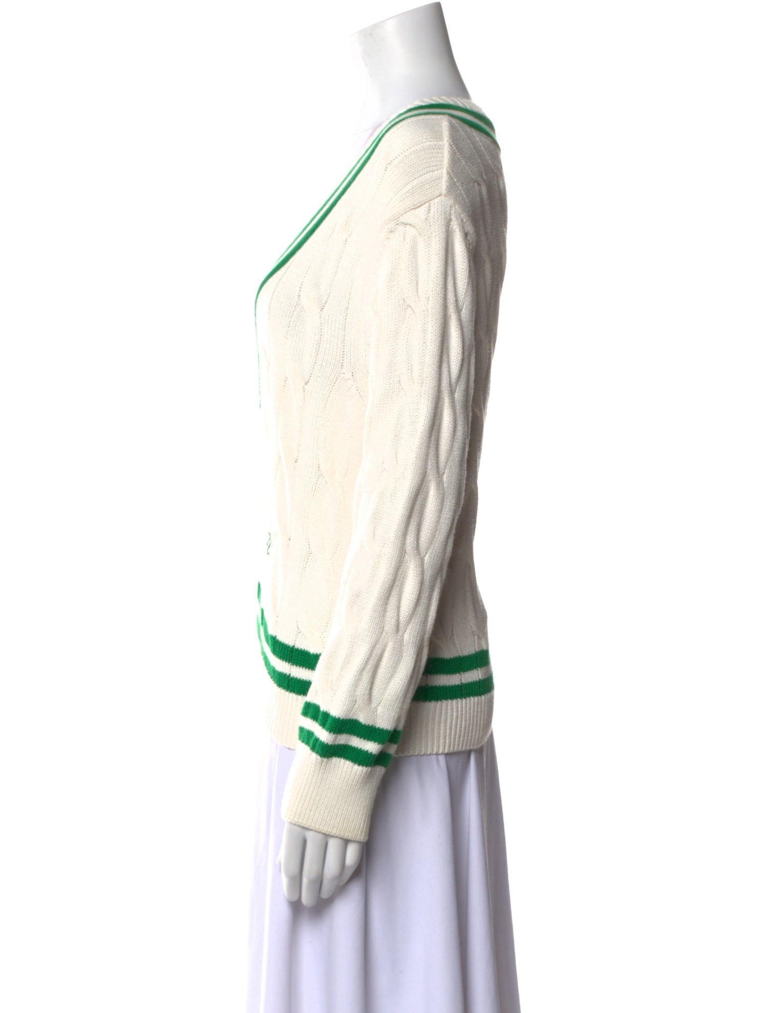 Sporty & Rich Striped V-Neck Sweater