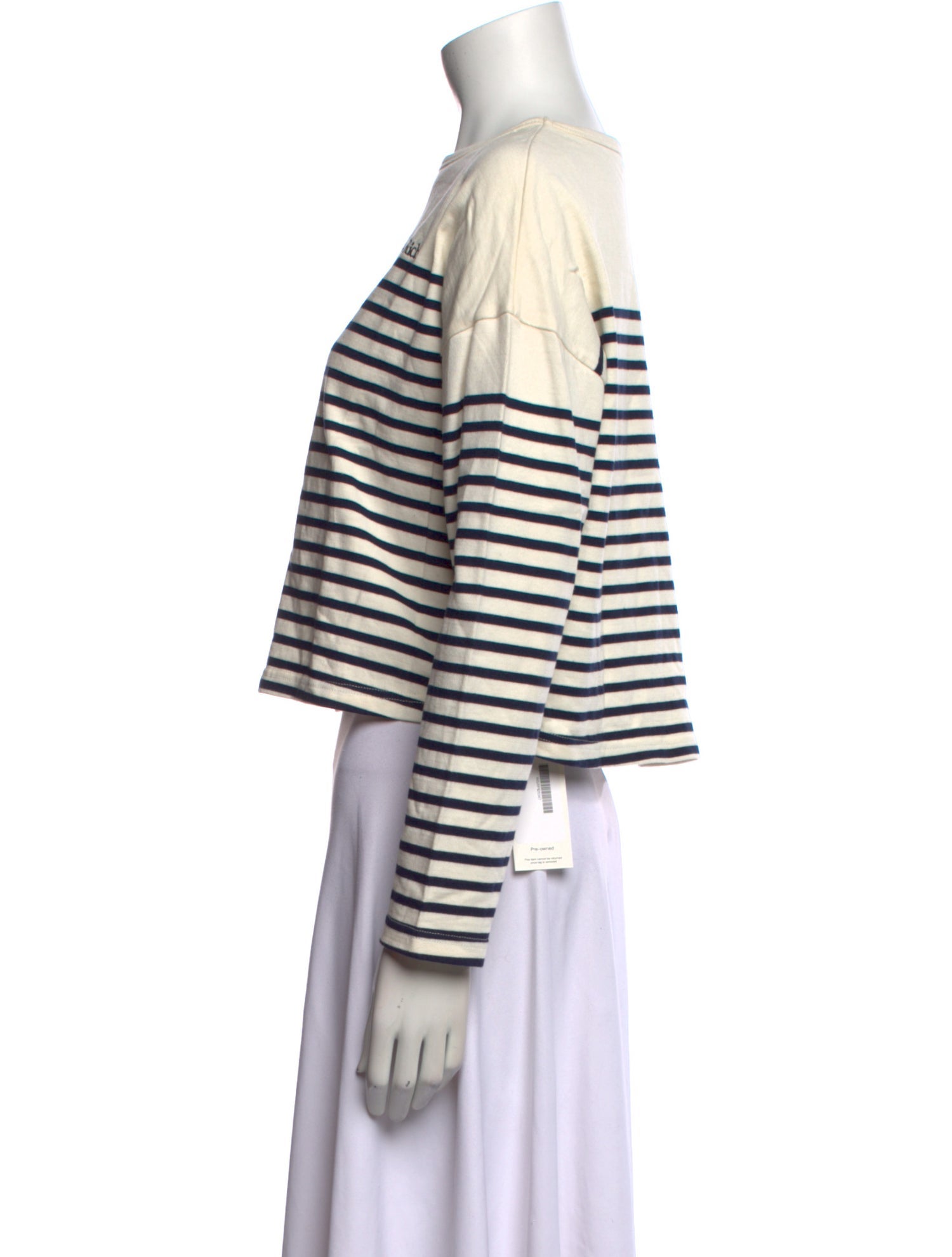 Sporty & Rich Striped Bateau Neckline Sweater