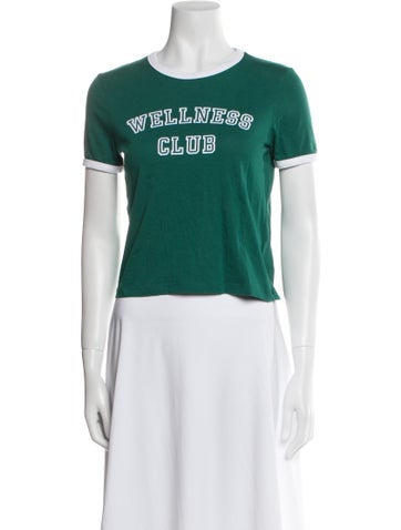 Sporty & Rich Tops Graphic Print Crew Neck T-Shirt XS