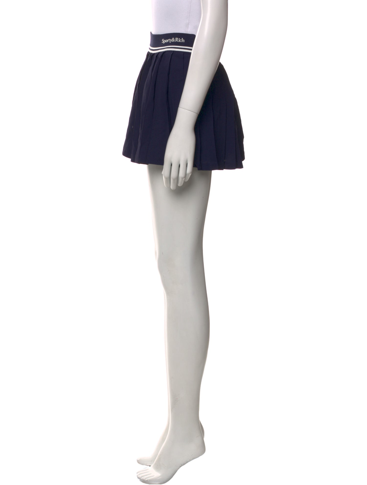 Sporty & Rich Pleated Accents Mini Skirt