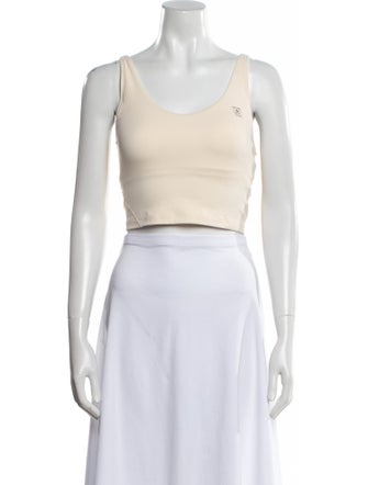 Sporty & Rich Scoop Neck Sleeveless Crop Top