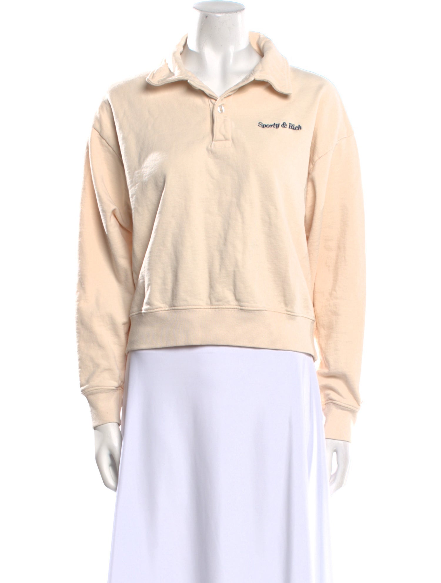 Sporty & Rich Mock Neck Long Sleeve Sweatshirt