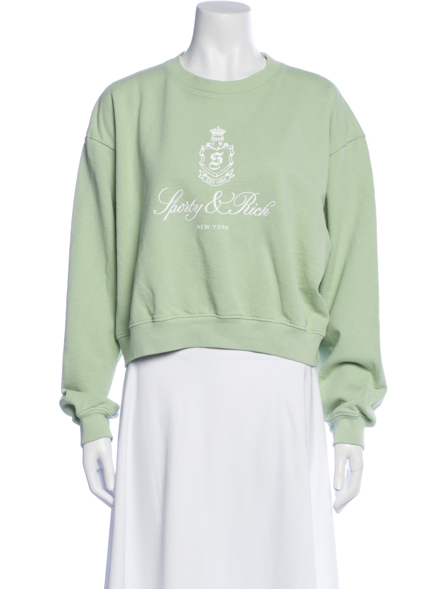 Sporty & Rich Graphic Print Crew Neck Sweatshirt