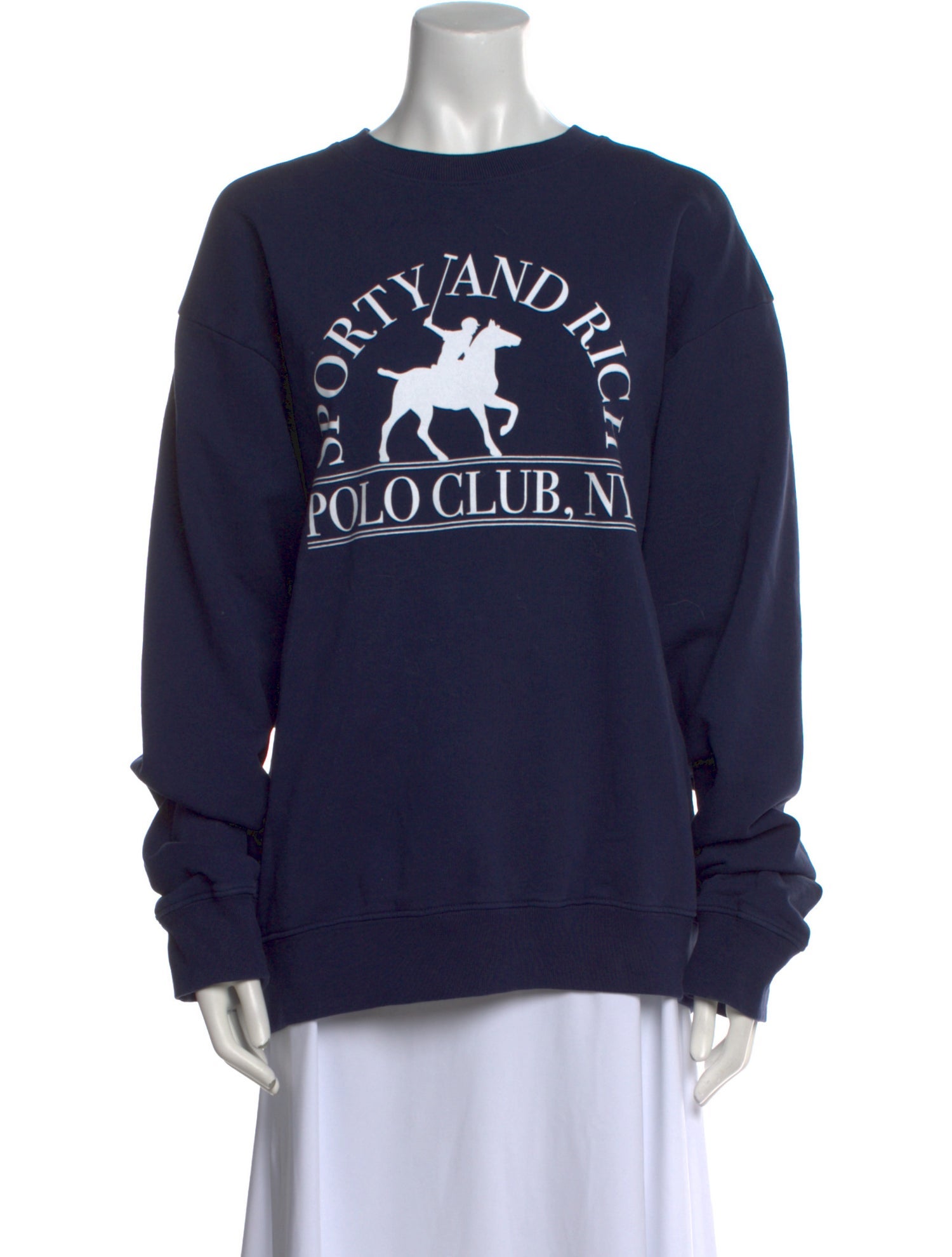 Sporty & Rich Graphic Print Crew Neck Sweatshirt