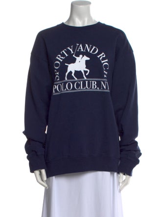 Sporty & Rich Graphic Print Crew Neck Sweatshirt