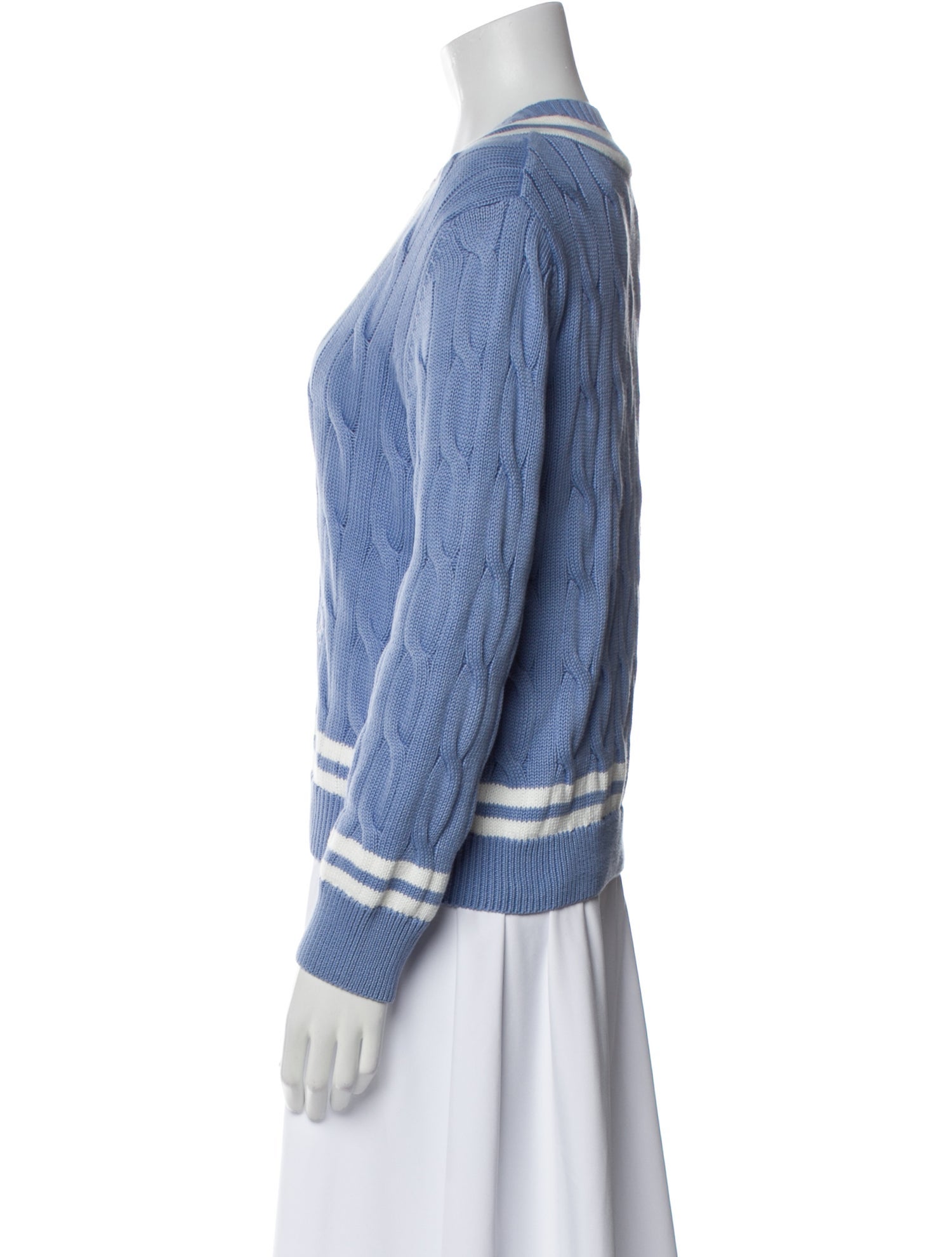 Sporty & Rich Striped V-Neck Sweater