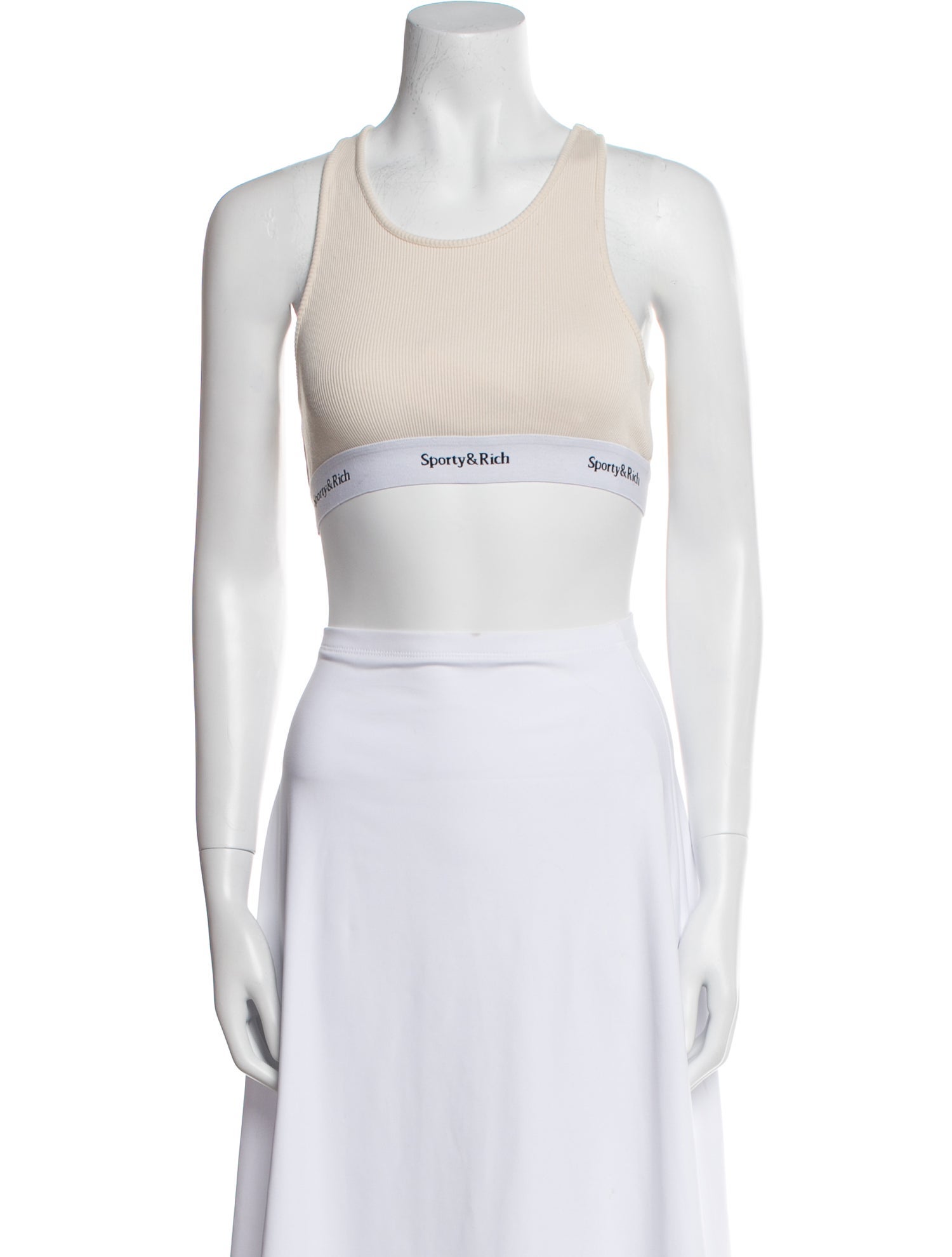 Sporty & Rich Graphic Print Scoop Neck Crop Top