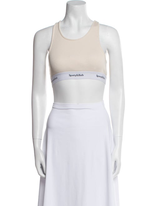 Sporty & Rich Graphic Print Scoop Neck Crop Top