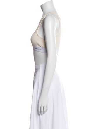 Sporty & Rich Graphic Print Scoop Neck Crop Top