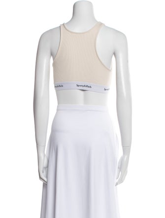 Sporty & Rich Graphic Print Scoop Neck Crop Top