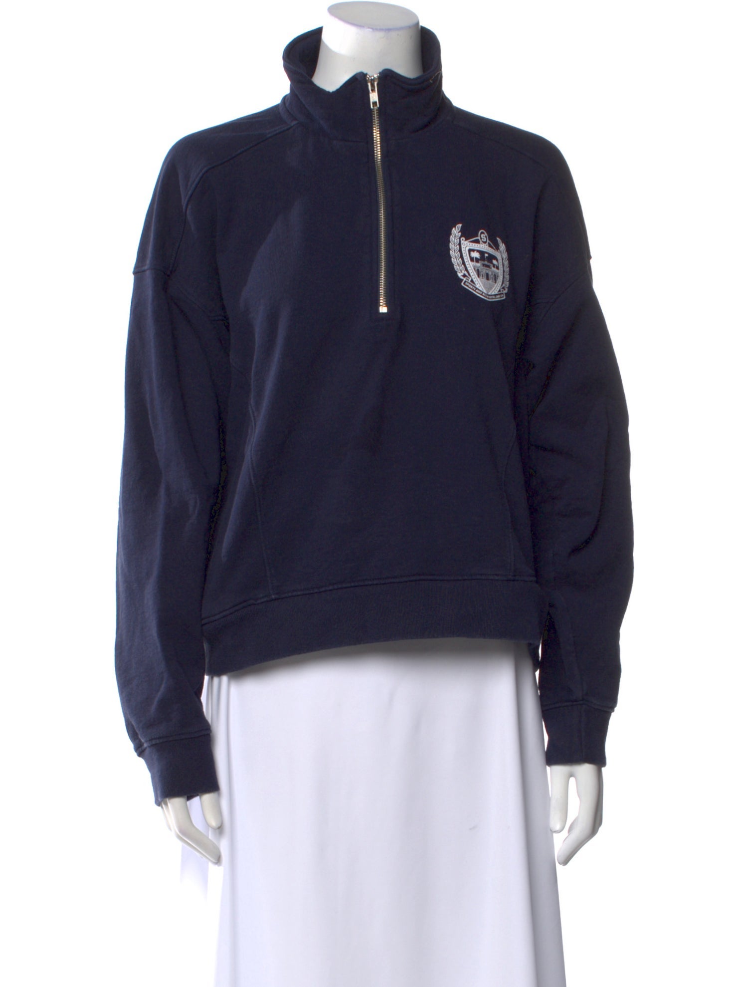 Sporty & Rich Mock Neck Long Sleeve Sweatshirt