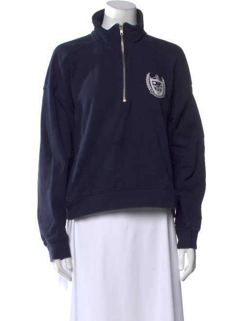 Sporty & Rich Mock Neck Long Sleeve Sweatshirt