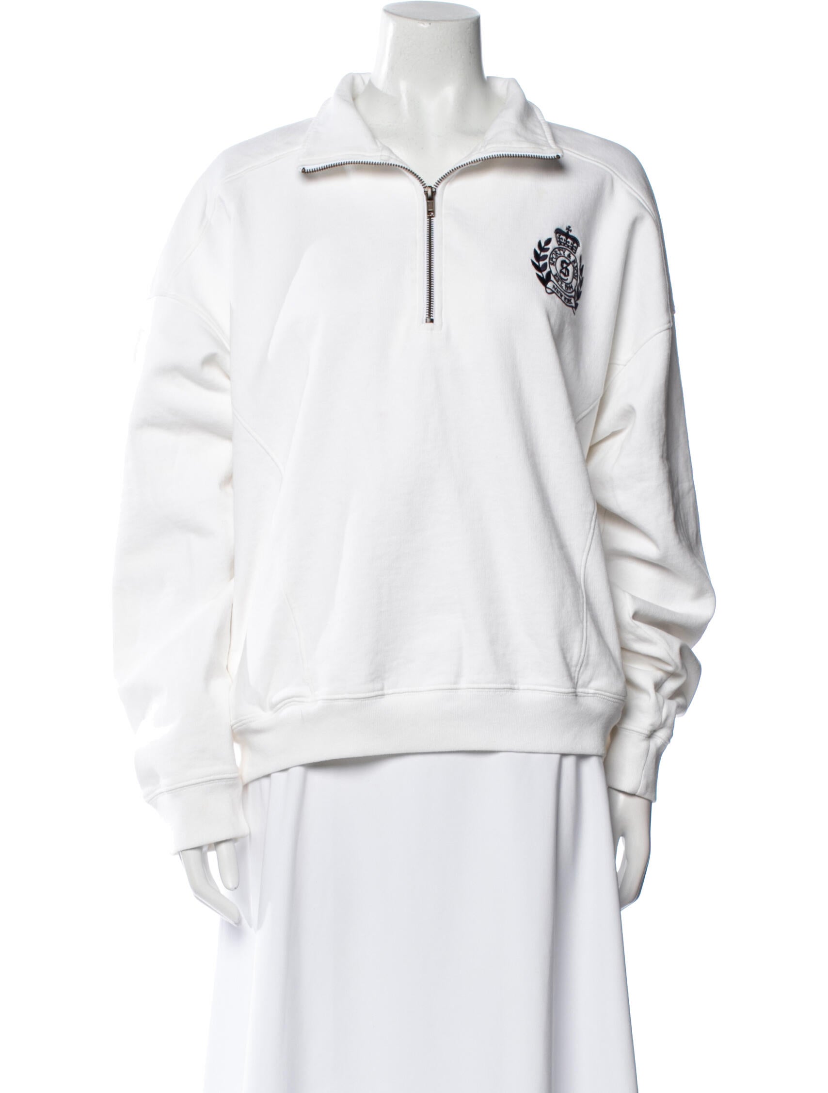 Sporty & Rich V-Neck Long Sleeve Sweatshirt