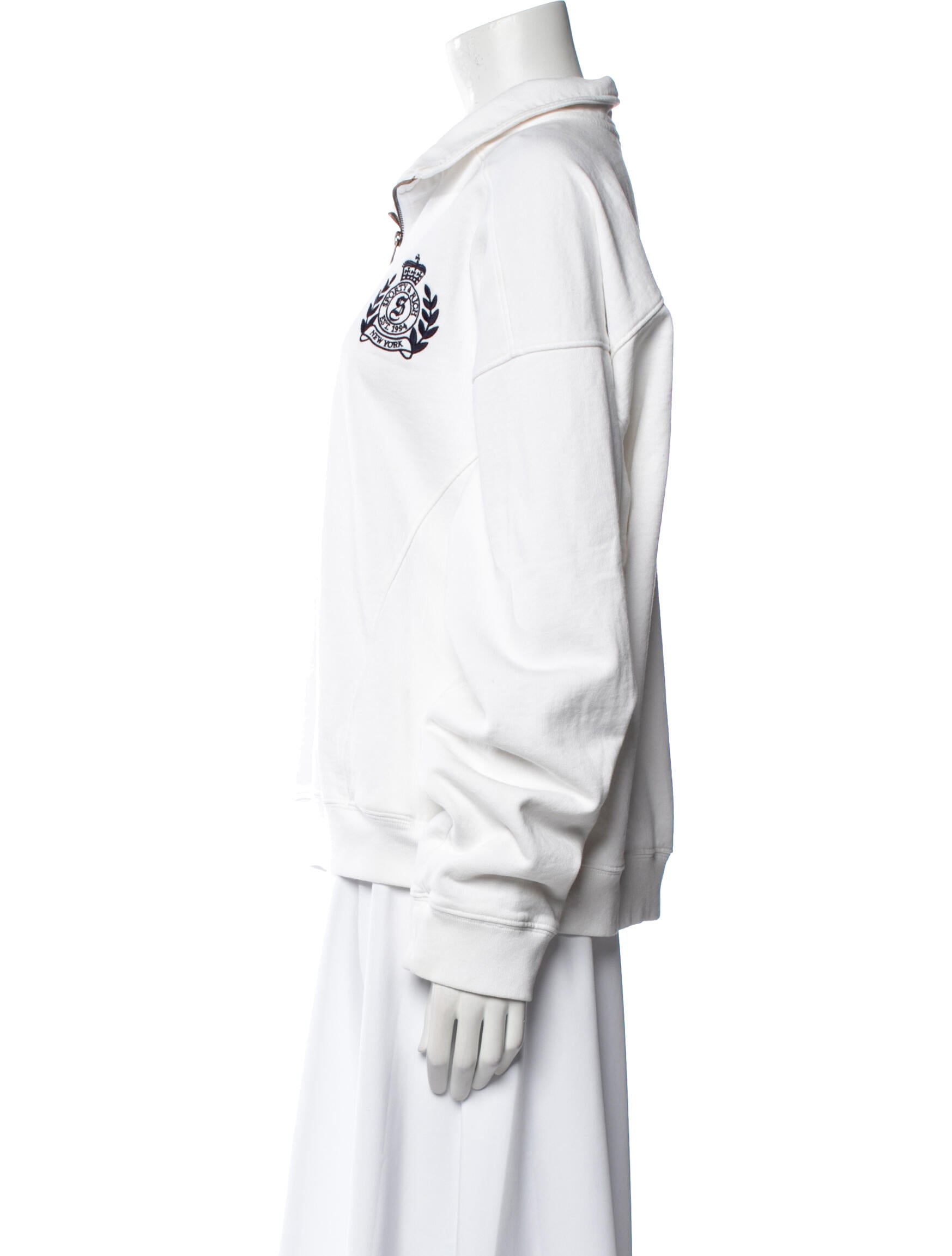 Sporty & Rich V-Neck Long Sleeve Sweatshirt