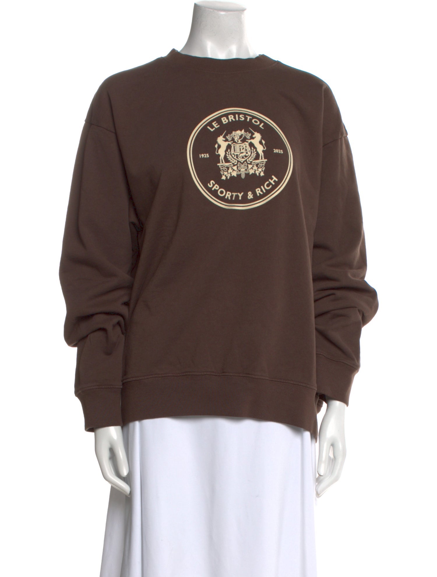 Sporty & Rich Graphic Print Crew Neck Sweatshirt