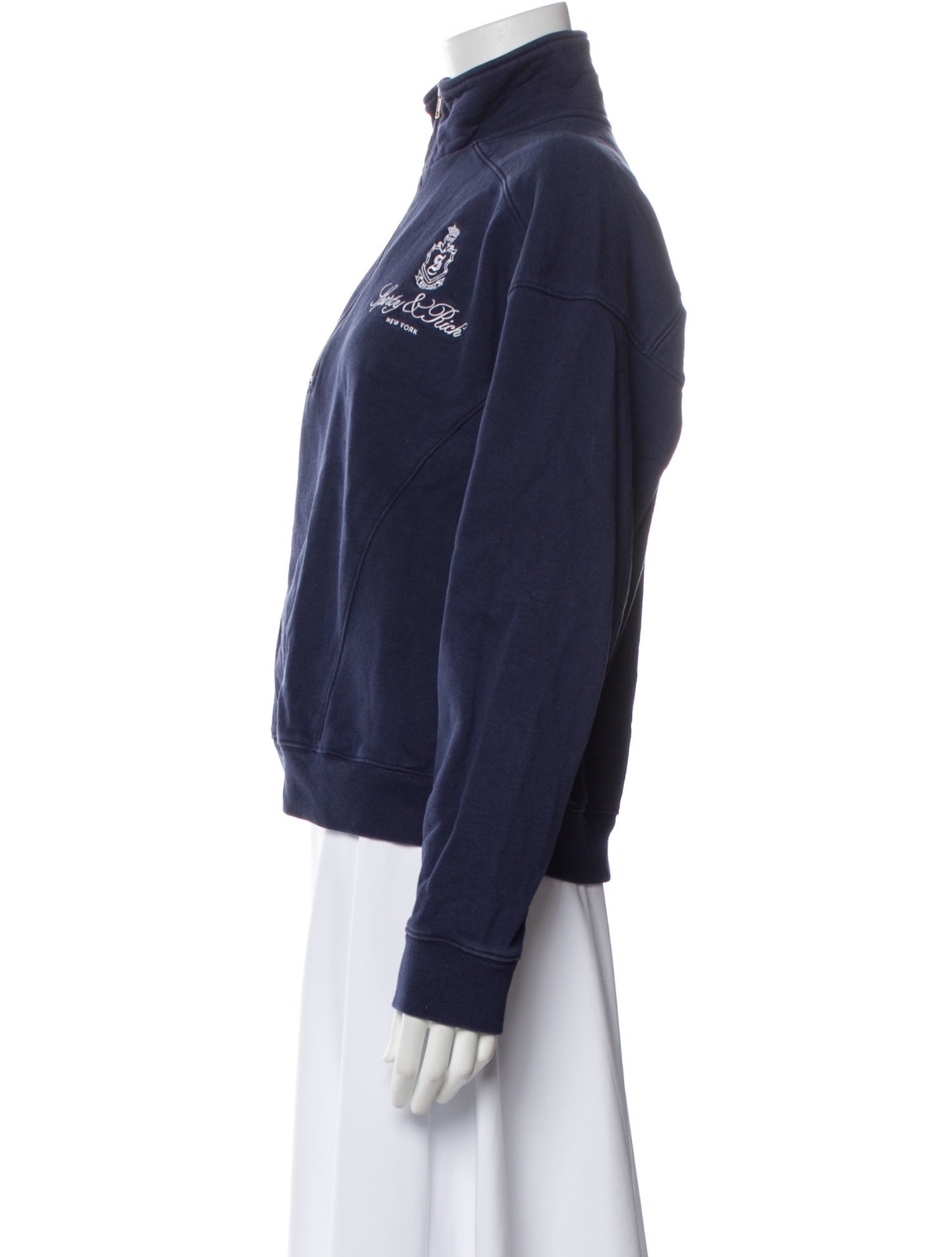 Sporty & Rich Mock Neck Long Sleeve Sweatshirt