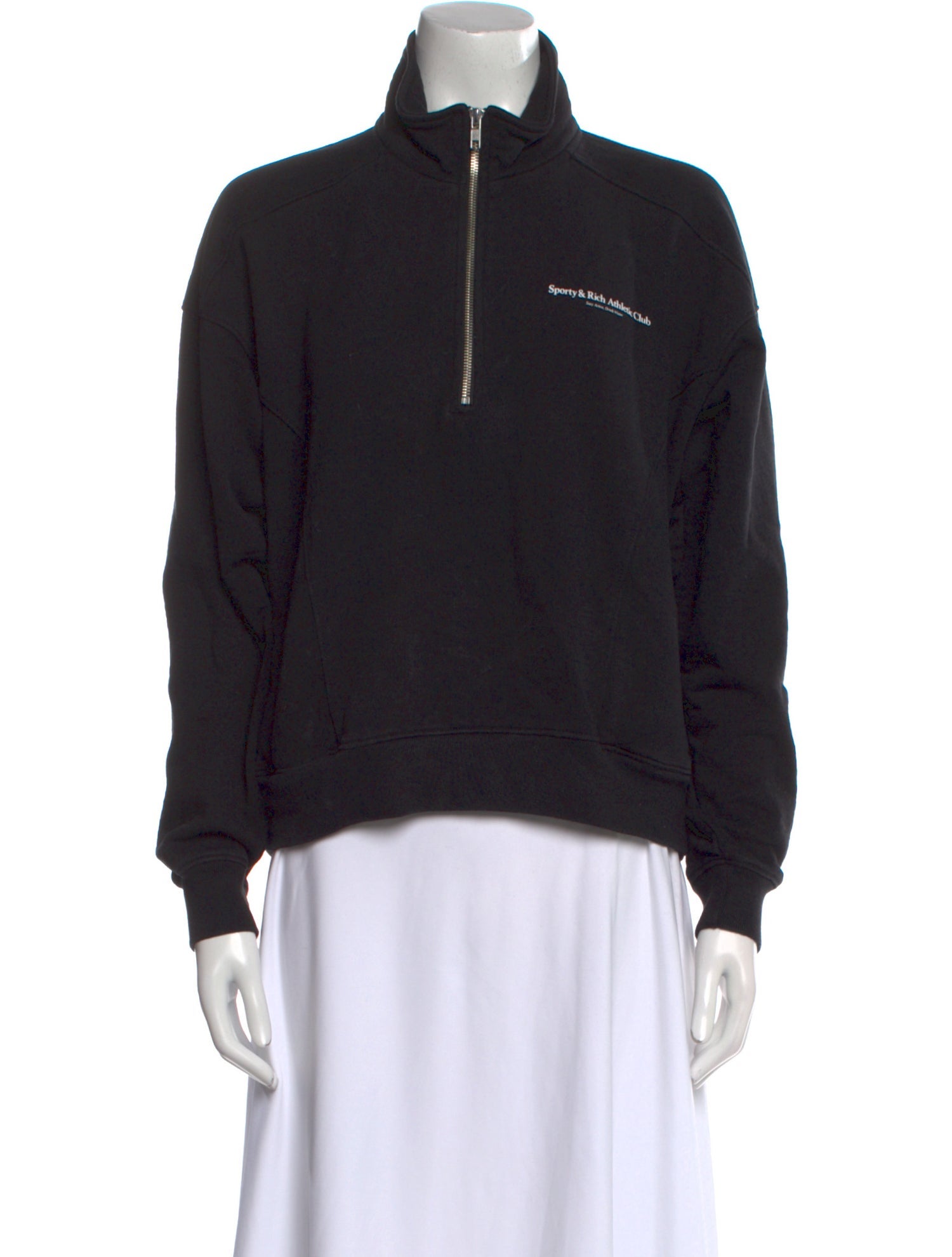 Sporty & Rich Mock Neck Long Sleeve Sweatshirt