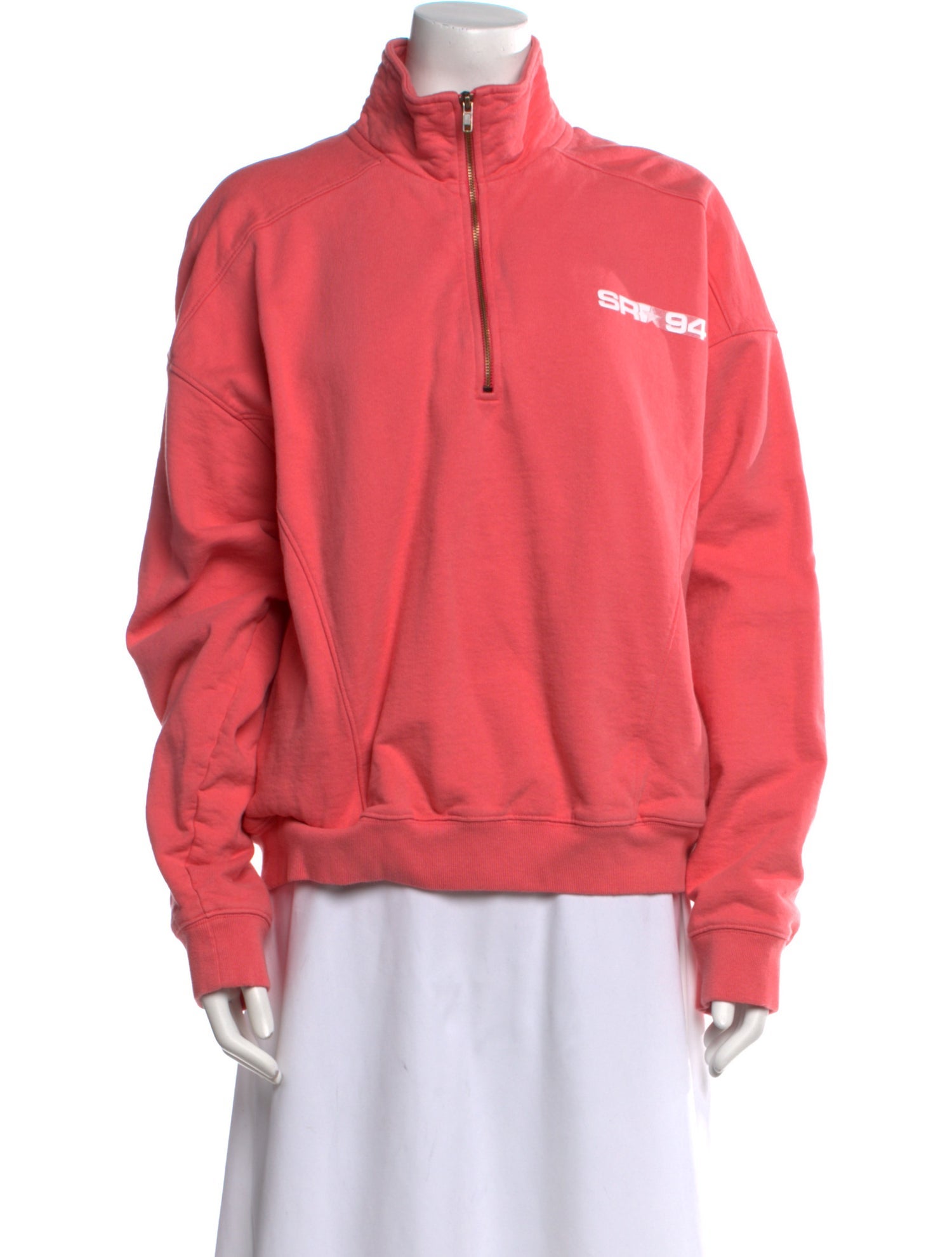 Sporty & Rich Mock Neck Long Sleeve Sweatshirt