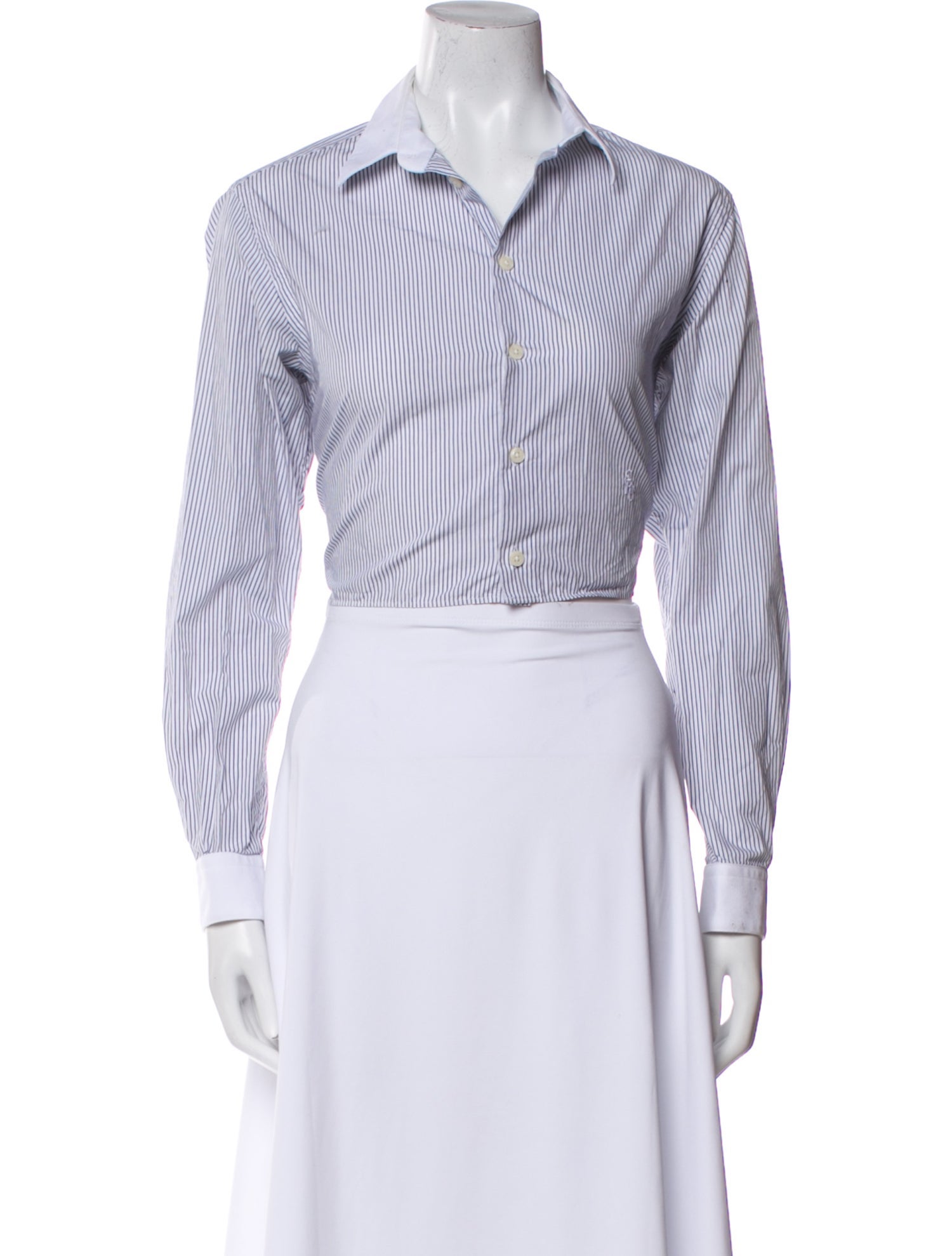 Sporty & Rich Striped Long Sleeve Crop Top