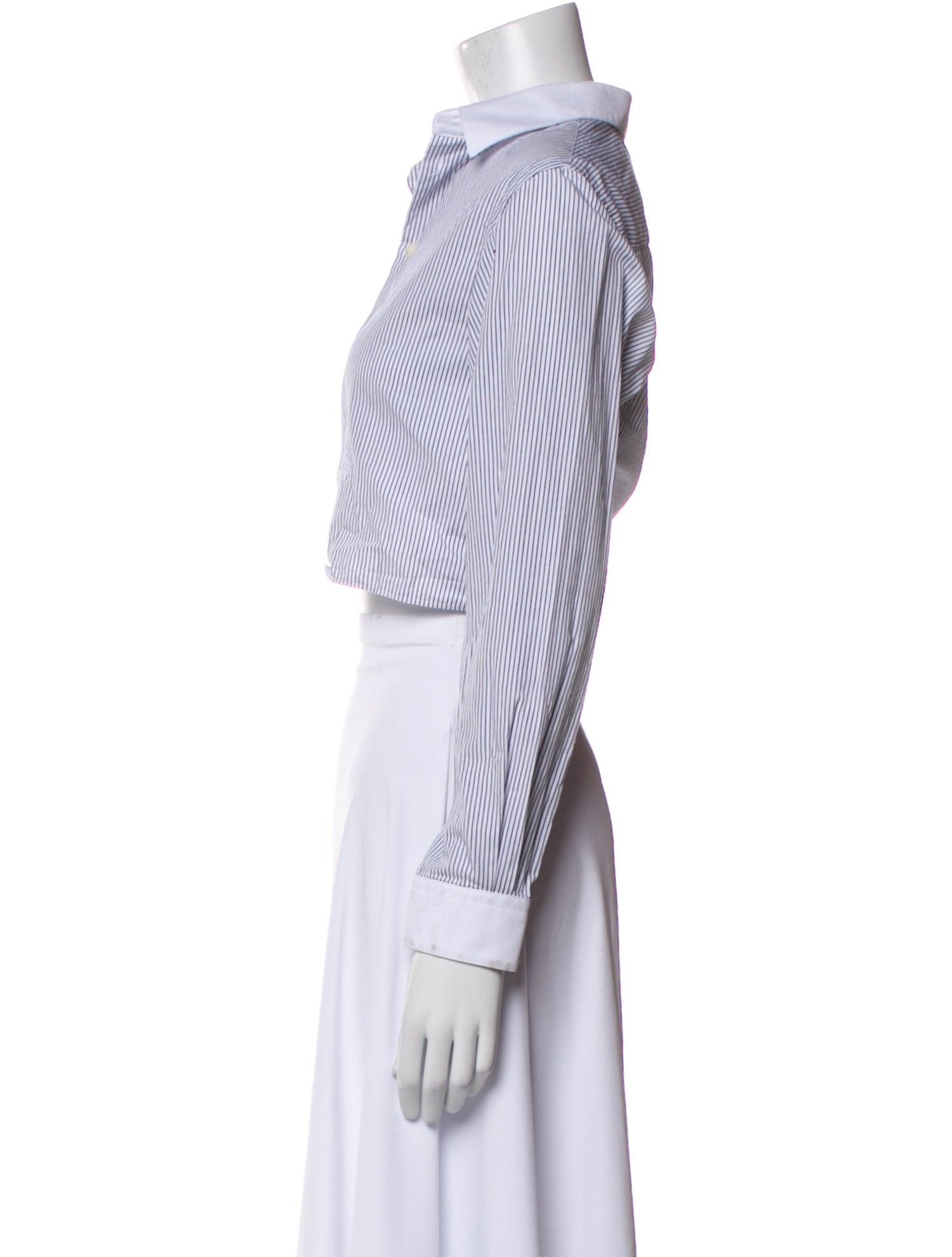 Sporty & Rich Striped Long Sleeve Crop Top