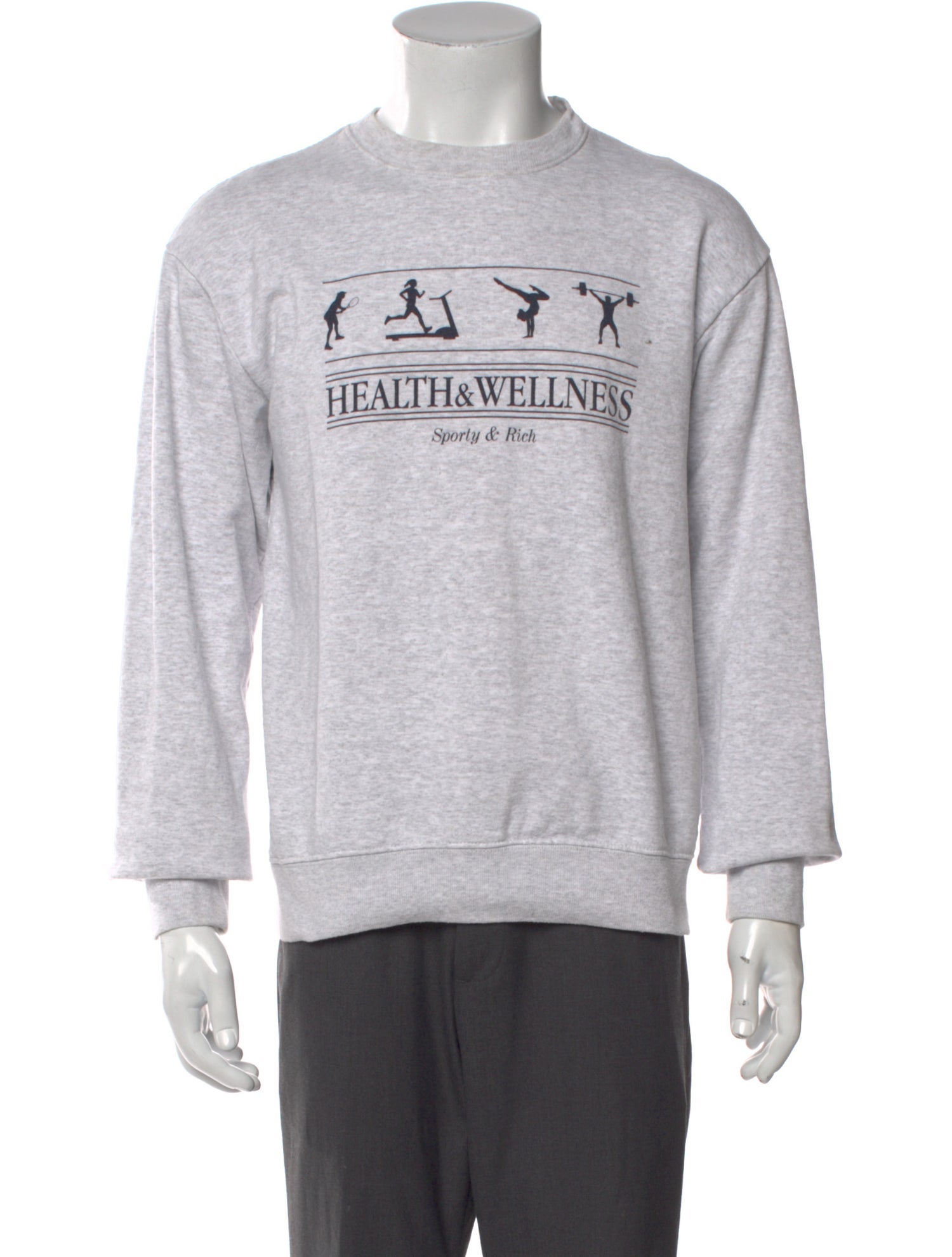 Sporty & Rich Graphic Print Crew Neck Pullover