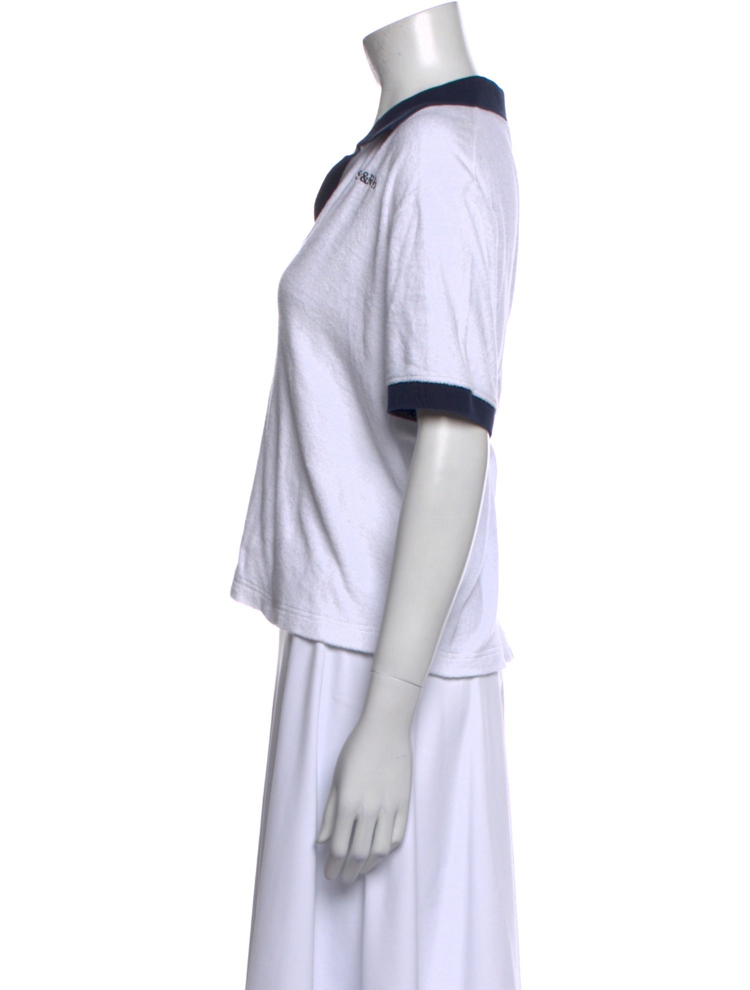 Sporty & Rich V-Neck Short Sleeve Polo