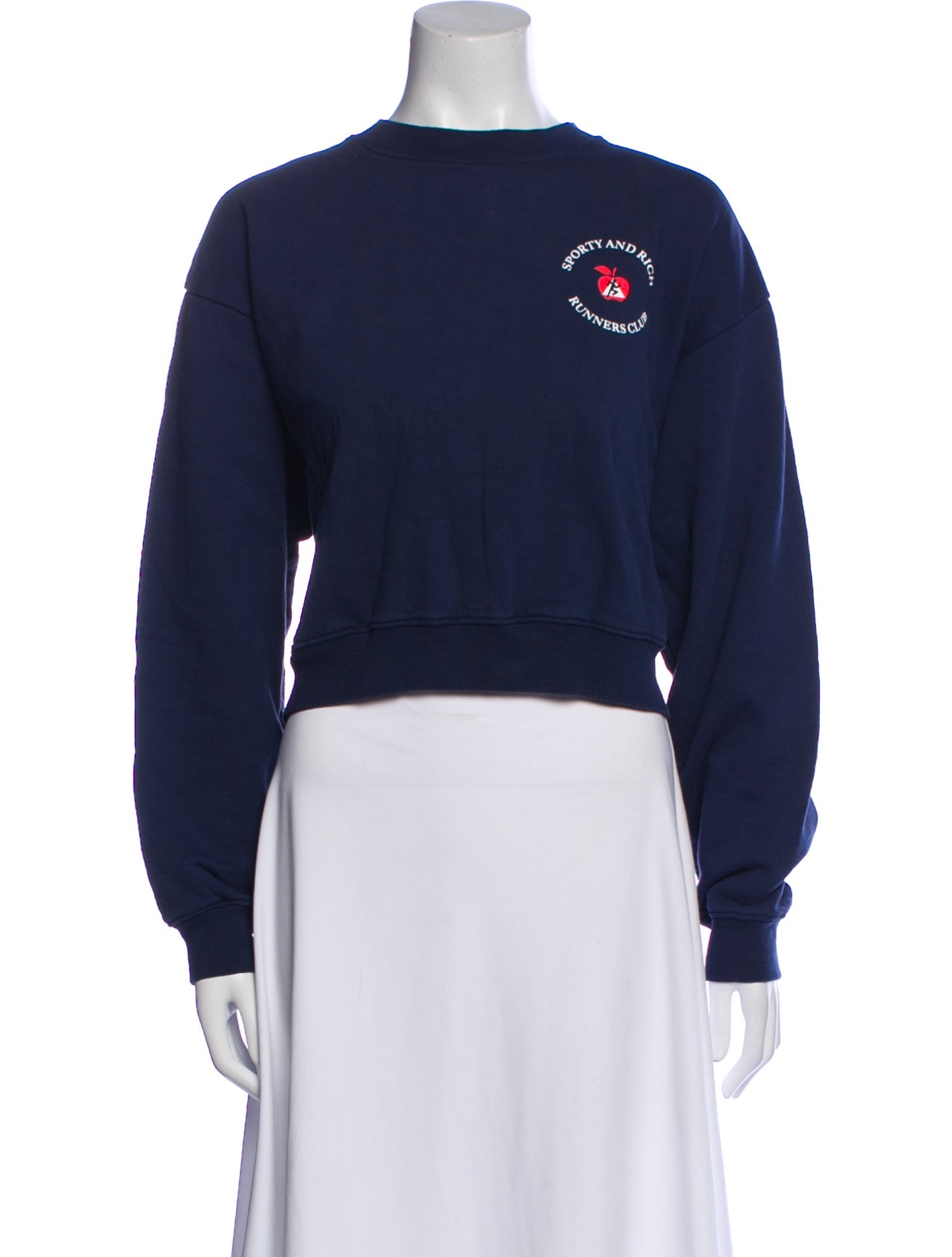 Sporty & Rich Graphic Print Mock Neck Sweatshirt